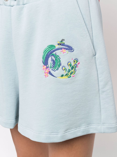 Opening Ceremony Logo-embroidered Sweat Shorts In Blue