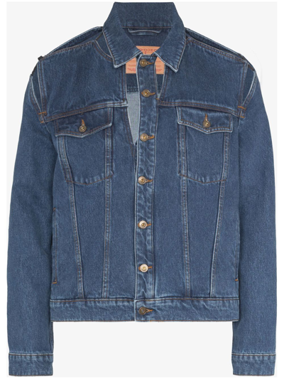 Shop Y/project Cut Out-detail Denim Jacket In Blau