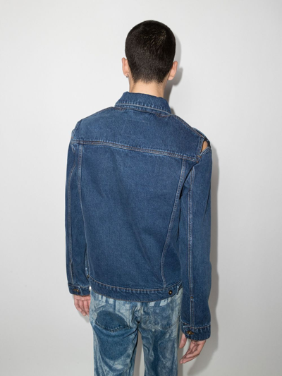 Shop Y/project Cut Out-detail Denim Jacket In Blau