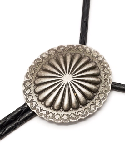 Rrl Braided Leather Bolo Tie In Black