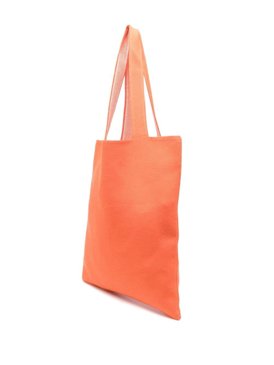 Palm Angels Logo Print Shopper In Orange