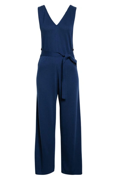 Shop Alex Mill Ollie Cotton & Wool Knit Overalls In Bright Navy