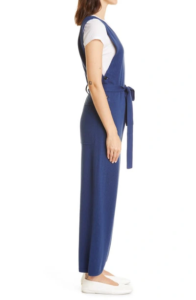Shop Alex Mill Ollie Cotton & Wool Knit Overalls In Bright Navy