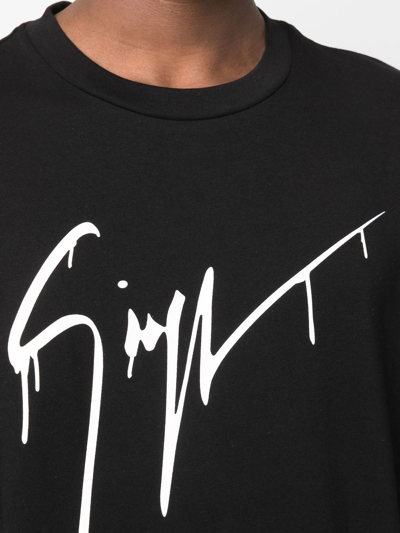Shop Giuseppe Zanotti Logo-print Cotton T-shirt In Schwarz