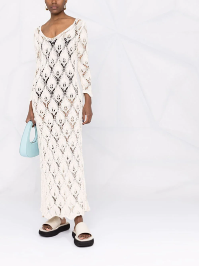 Shop Aeron Shela Open-knit Dress In Neutrals