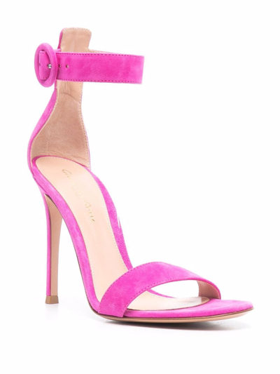 Gianvito Rossi Ankle Buckle Heeled Sandals In Pink