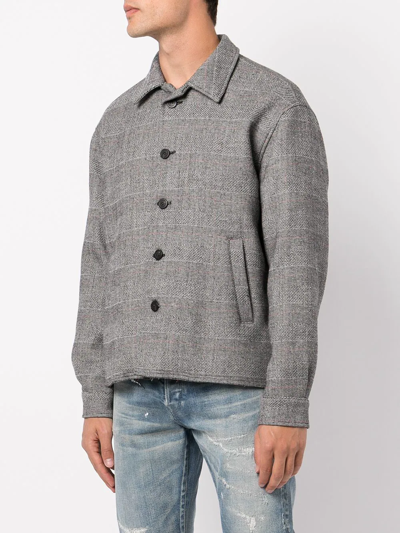 Shop John Elliott Hemi Check-print Blazer In Grey