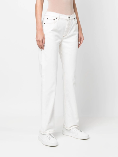 Shop Loro Piana Mid-rise Straight Jeans In Weiss