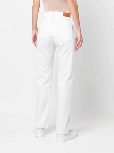 Shop Loro Piana Mid-rise Straight Jeans In Weiss