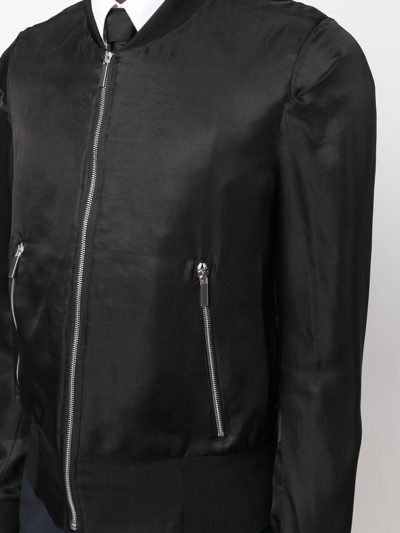 Shop Sapio Rib-trimmed Bomber Jacket In Black