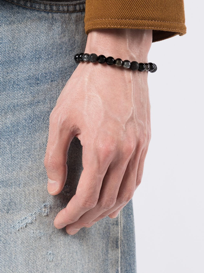 Northskull Mixed Dark Matter Gemstone Bracelet In Black