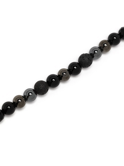 Northskull Mixed Dark Matter Gemstone Bracelet In Black