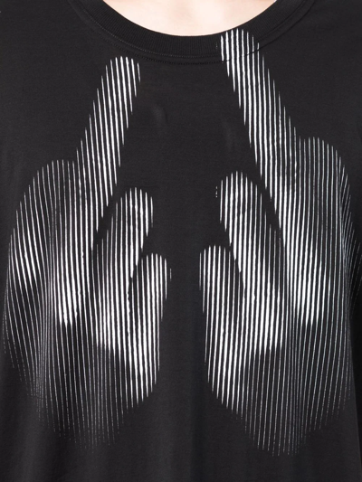 Shop 11 By Boris Bidjan Saberi Large Print Crew Neck T-shirt In Black