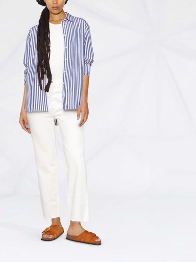 Totême High-waisted Wide Leg Trousers With Slanted Pockets In Neutral