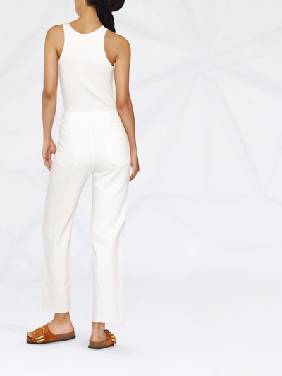 Shop Totême Cropped Straight-leg Jeans In White