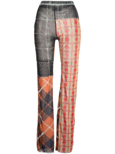 Shop Ottolinger Patchwork Straight-leg Trousers In Schwarz