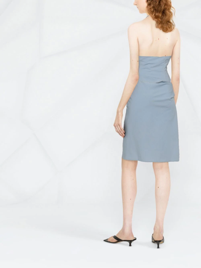 Shop Jacquemus Robe Hielo Asymmetric Dress In Blau