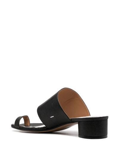 Shop Maison Margiela Open-toe Leather Sandals In Schwarz