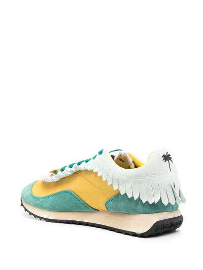 Shop Palm Angels Colour-block Fringes Sneakers In Grün