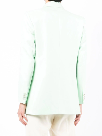 Casablanca Memphis Pinstripe Single Breasted Rib Blazer In Green