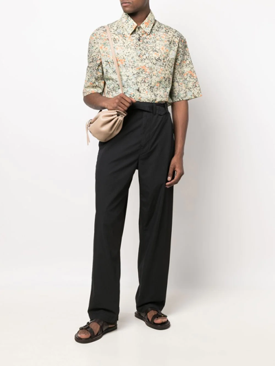 Shop Lemaire Marbled Pattern Short-sleeved Shirt In Nude