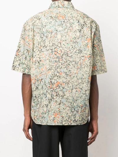 Shop Lemaire Marbled Pattern Short-sleeved Shirt In Nude