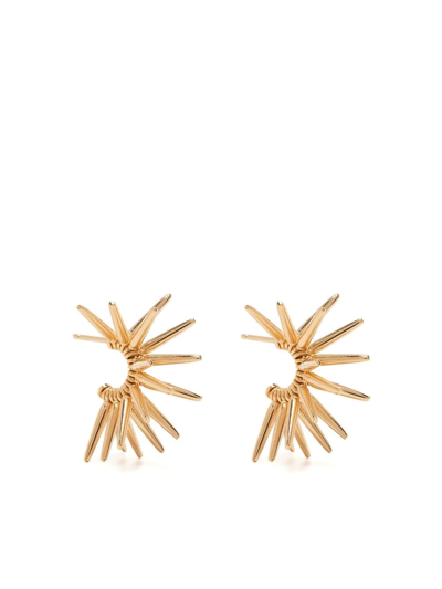 Shop Bottega Veneta Spike Cuff Earrings In Gold