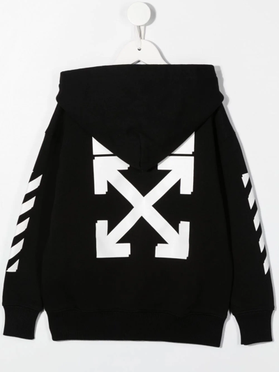 Shop Off-white Ow Rubber Arrow Hoodie In Black