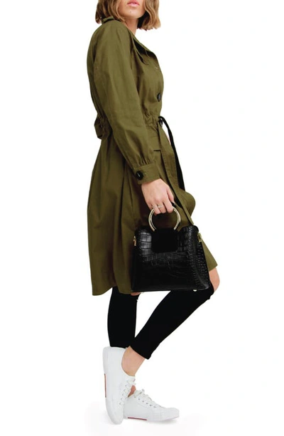 Shop Belle & Bloom Carlisle Button Front Trench Coat In Military