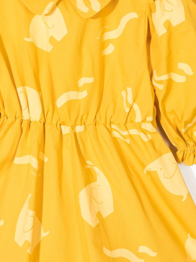 Shop Rejina Pyo Nora Elephant-print Organic Cotton Dress In Yellow