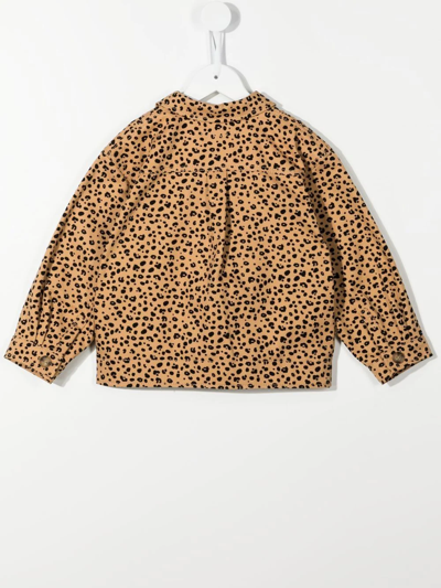 Shop Rejina Pyo Riley Leopard-print Organic Cotton Jacket In Brown
