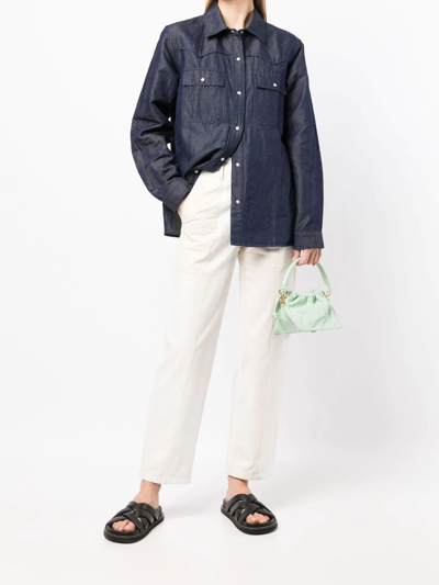 Shop Agnès B. Long-sleeve Denim Shirt In Blue