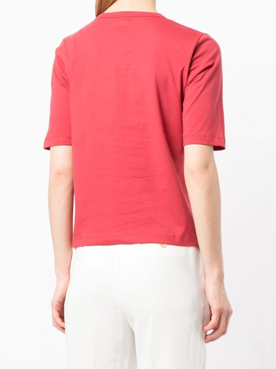 Shop Agnès B. Logo-print Cotton T-shirt In Red