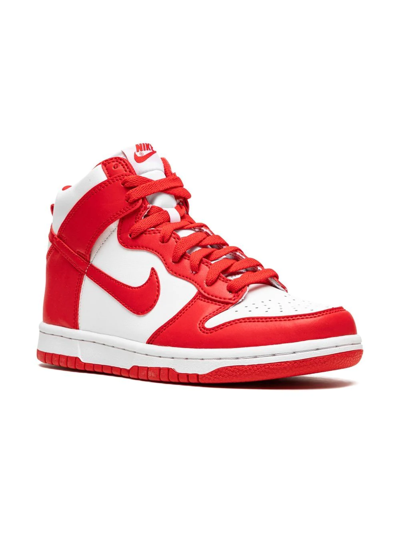 Shop Nike Dunk High "white/university Red" Sneakers