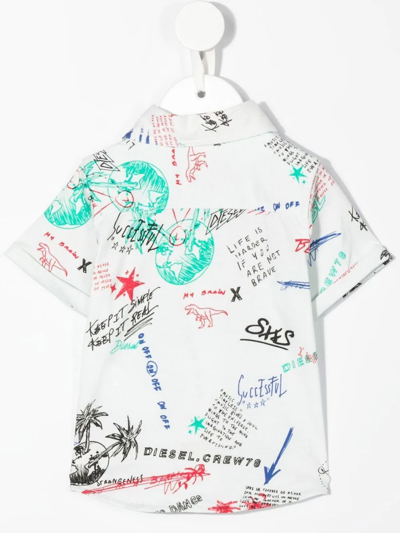 Shop Diesel Chosbyb Sketch-print Shirt In Blue