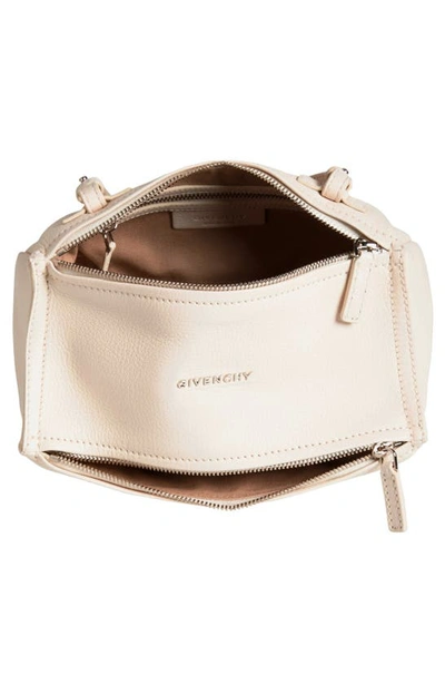 Shop Givenchy Mini Pandora Sugar Leather Shoulder Bag In Ivory