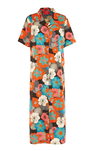 Shop La Doublej Women's Bowling Cotton Maxi Dress In Floral,print