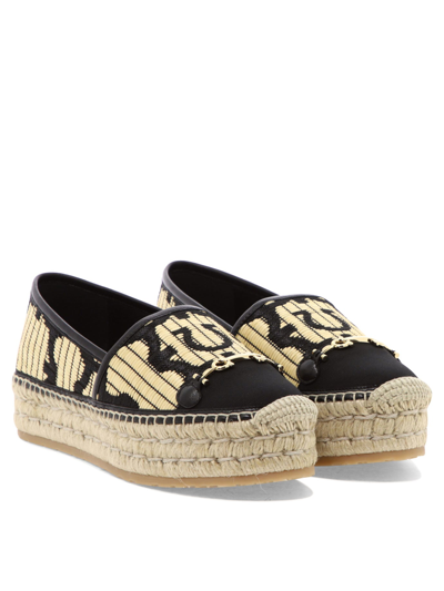 Ferragamo Kim Bicolor Espadrille Loafers In Black  