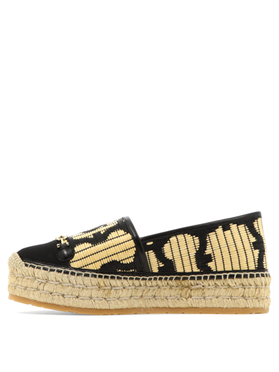 Ferragamo Kim Bicolor Espadrille Loafers In Black  