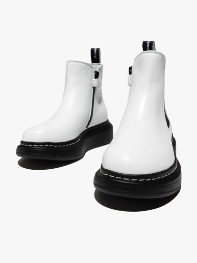 Shop Alexander Mcqueen Platform-sole Slip-on Chelsea Boots In White