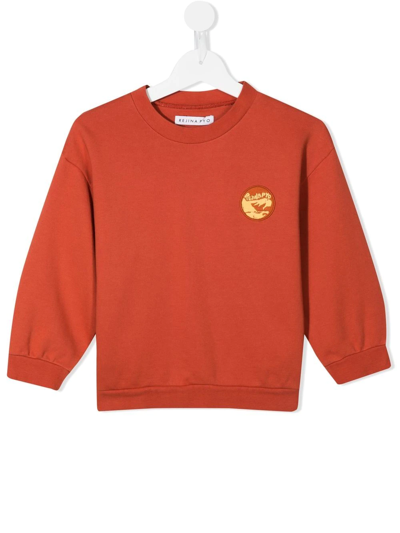 Shop Rejina Pyo Luka Logo-patch Organic Cotton Sweatshirt In Red