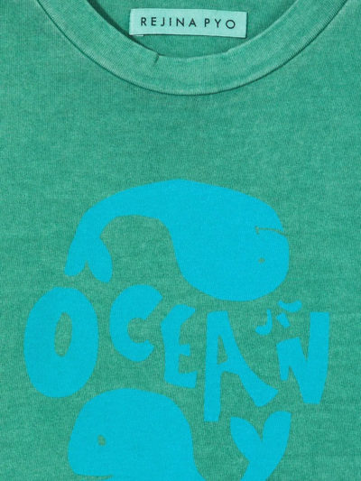 Shop Rejina Pyo Marley Graphic-print Organic Cotton T-shirt In Green