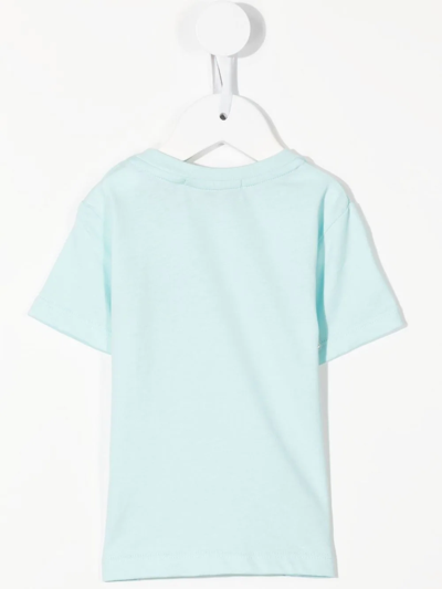 Shop Aigner Striped Logo-print Cotton T-shirt In Blue