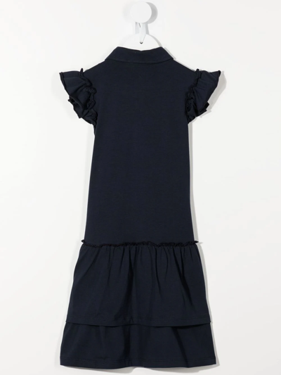 Shop Aigner Ruffle-trim Polo Dress In Blue