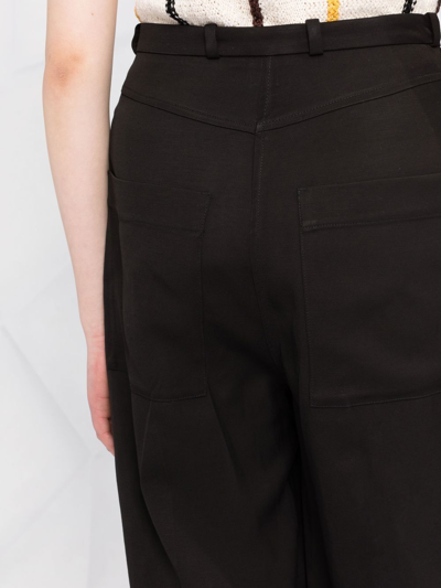 Shop Totême Cropped Tailored Trousers In Black