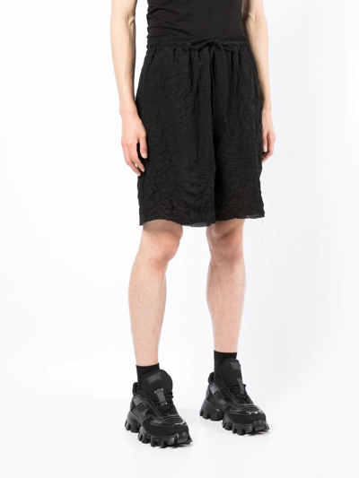 Shop Song For The Mute Raw Elasticated Shorts In Black