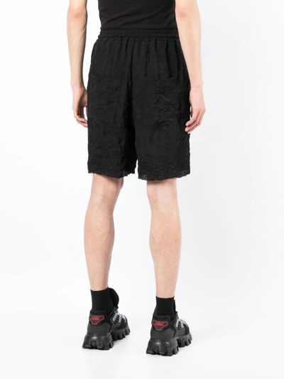 Shop Song For The Mute Raw Elasticated Shorts In Black
