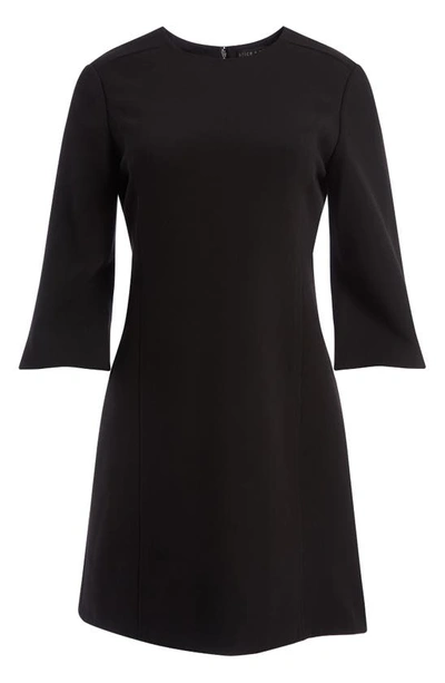 Shop Alice And Olivia Three-quarter Sleeve Shift Dress In Black
