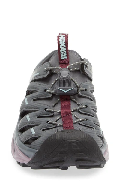 Shop Hoka One One Hopara Mountain Sandal In Castlerock / Elderberry