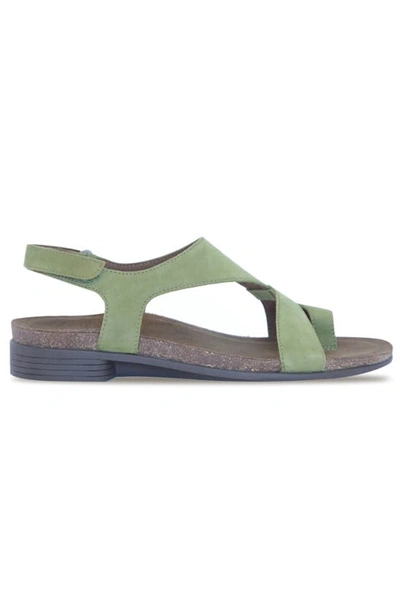 Shop Munro Meghan Asymmetric Slingback Sandal In Green Nubuck